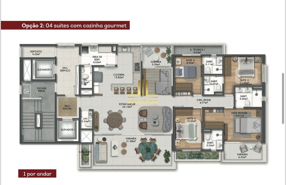Apartamento, 4 quartos, 180 m² - Foto 3