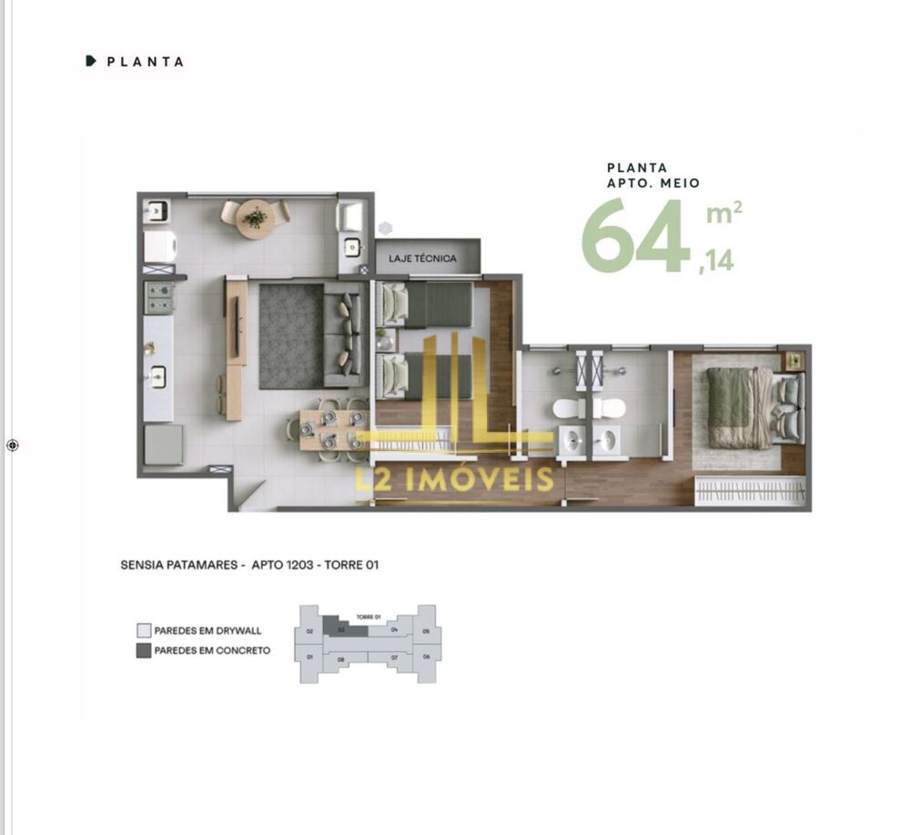 Apartamento, 3 quartos, 64 m² - Foto 4