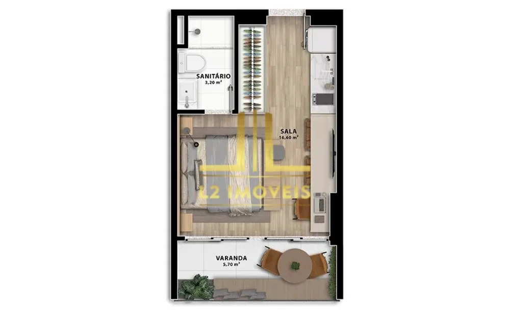 Apartamento, 1 quarto, 37 m² - Foto 12