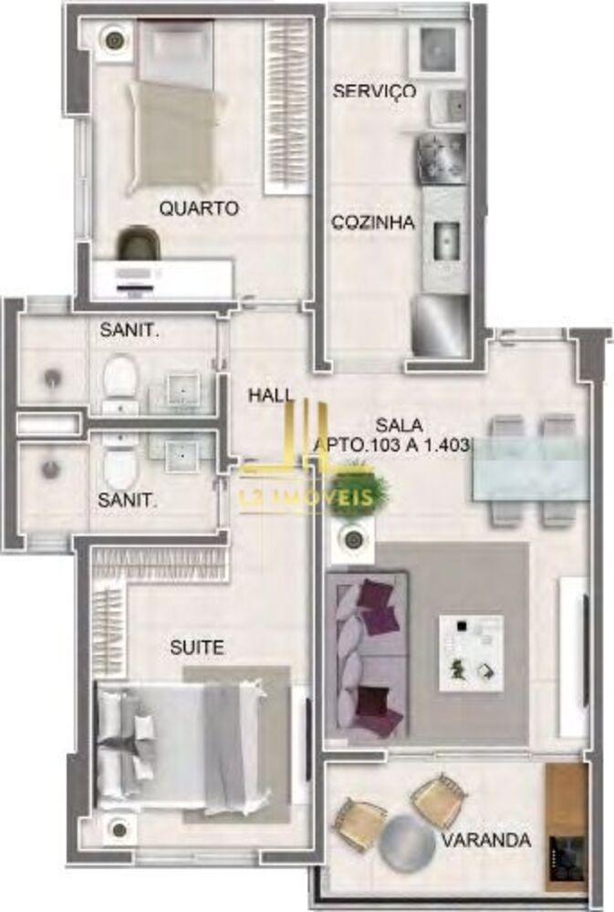 Apartamento, 2 quartos, 57 m² - Foto 7