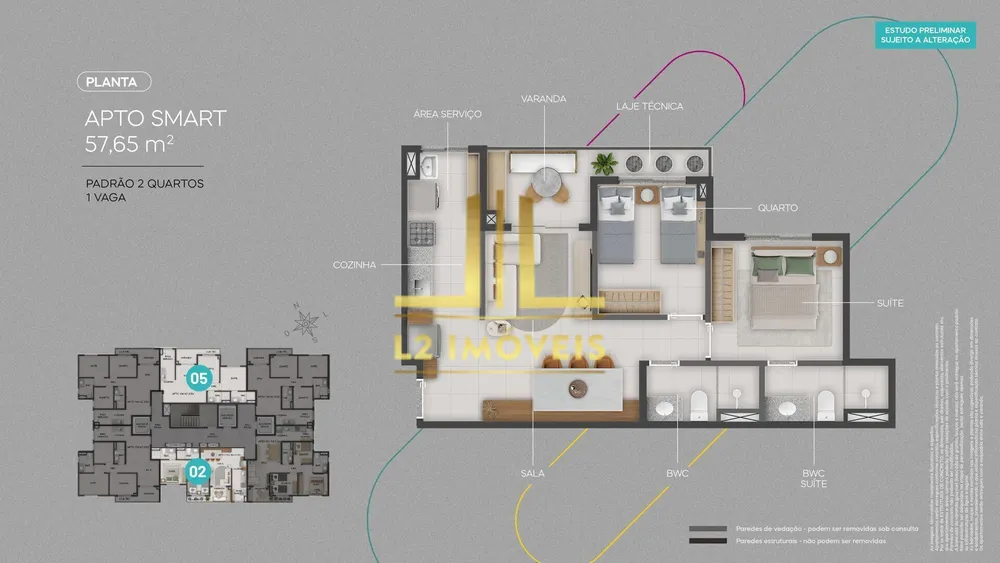 Apartamento, 2 quartos, 59 m² - Foto 14