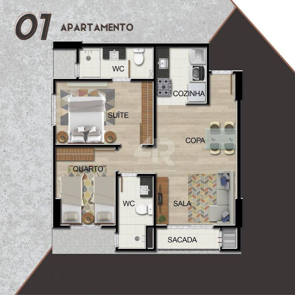 Apartamento, 2 quartos, 58 m² - Foto 2