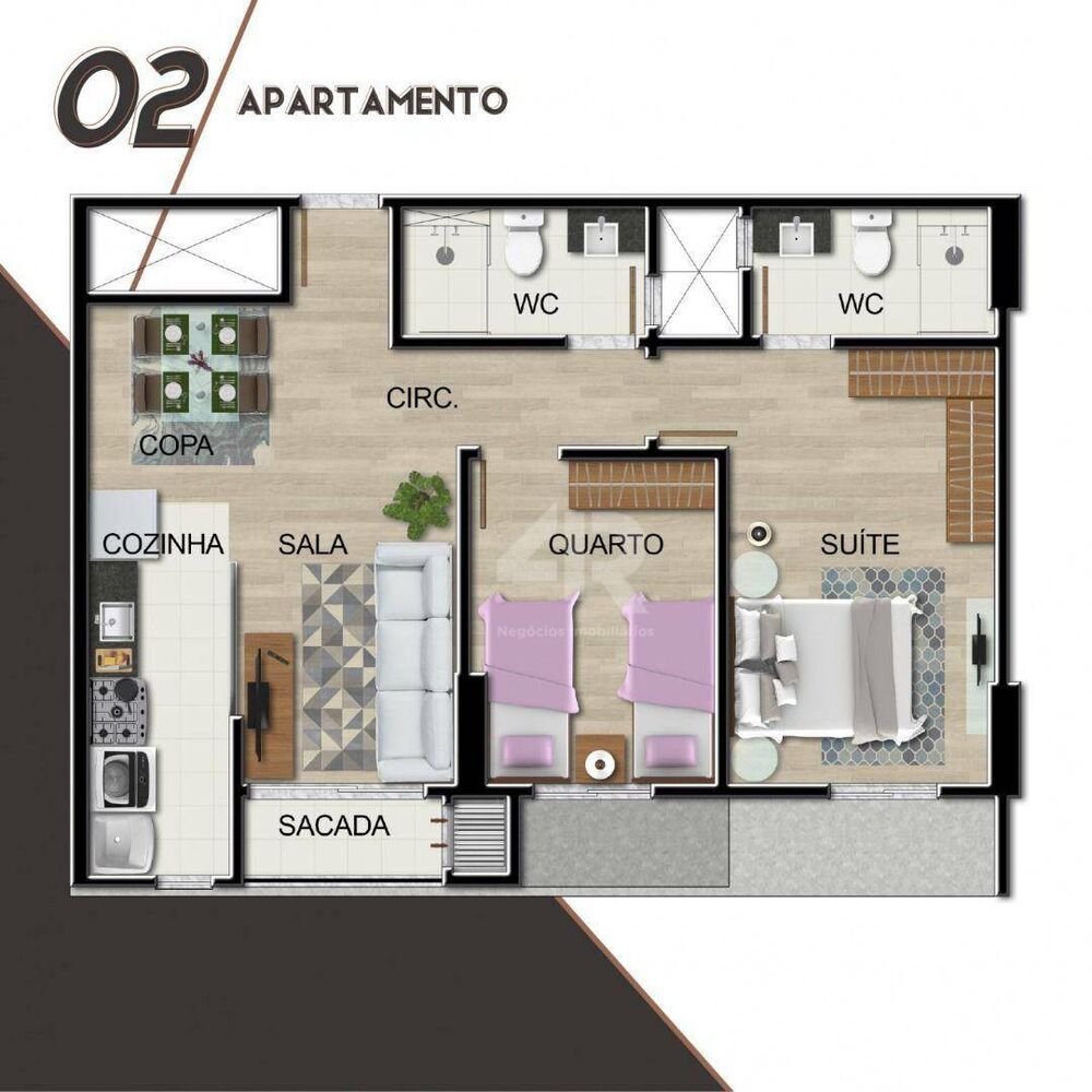 Apartamento, 2 quartos, 58 m² - Foto 3
