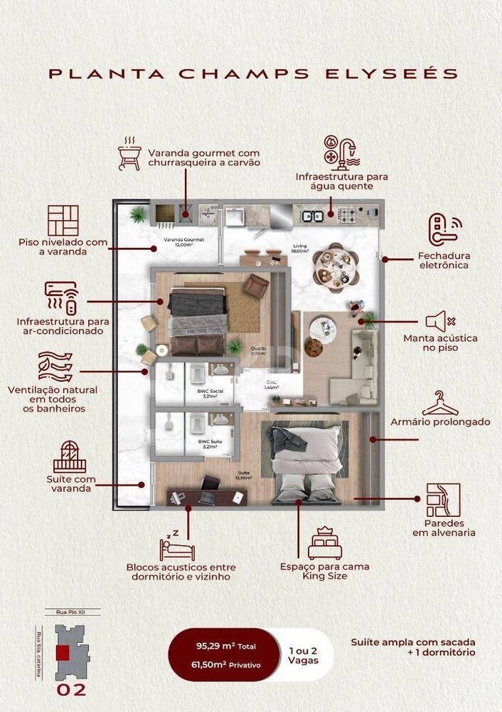 Apartamento à venda com 2 quartos, 112m² - Foto 3