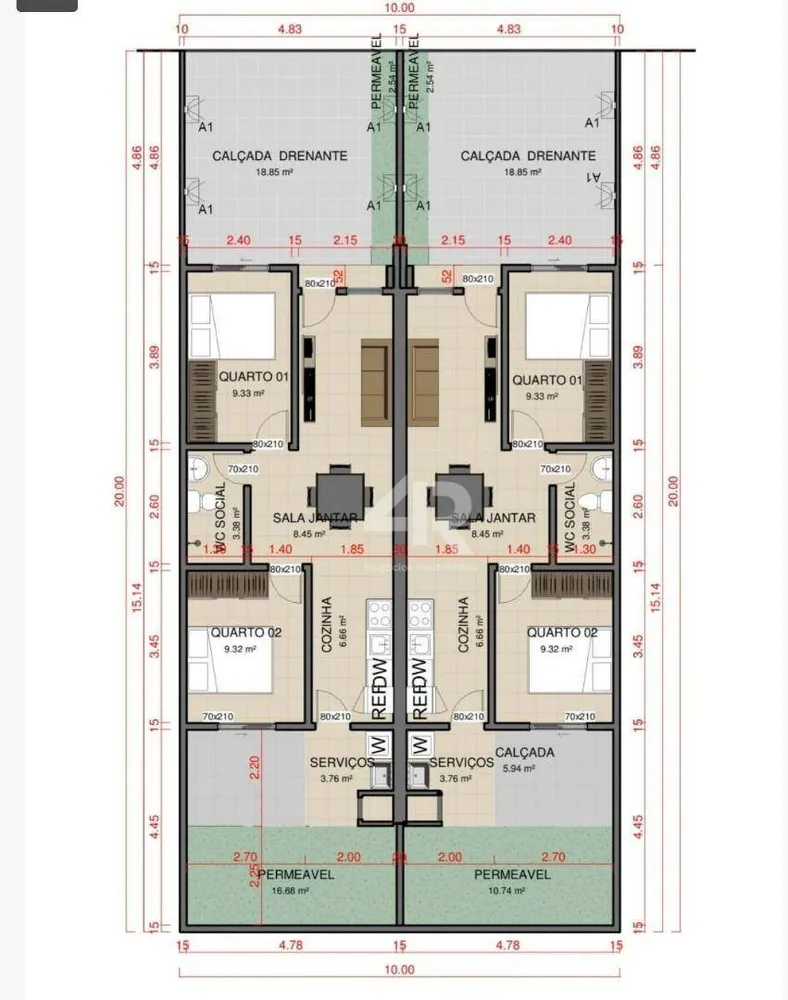 Casa, 2 quartos, 56 m² - Foto 2