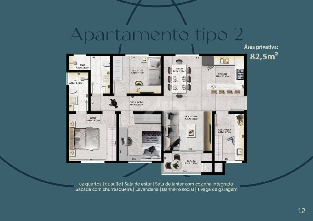 Apartamento, 3 quartos, 82 m² - Foto 2