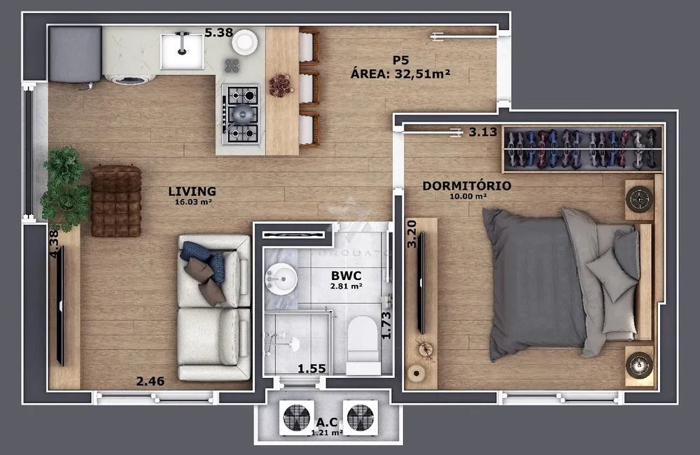 Apartamento, 1 quarto, 32 m² - Foto 22