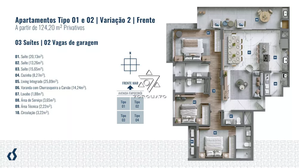 Apartamento, 3 quartos, 120 m² - Foto 2