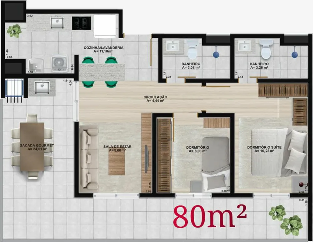 Apartamento, 2 quartos, 80 m² - Foto 16
