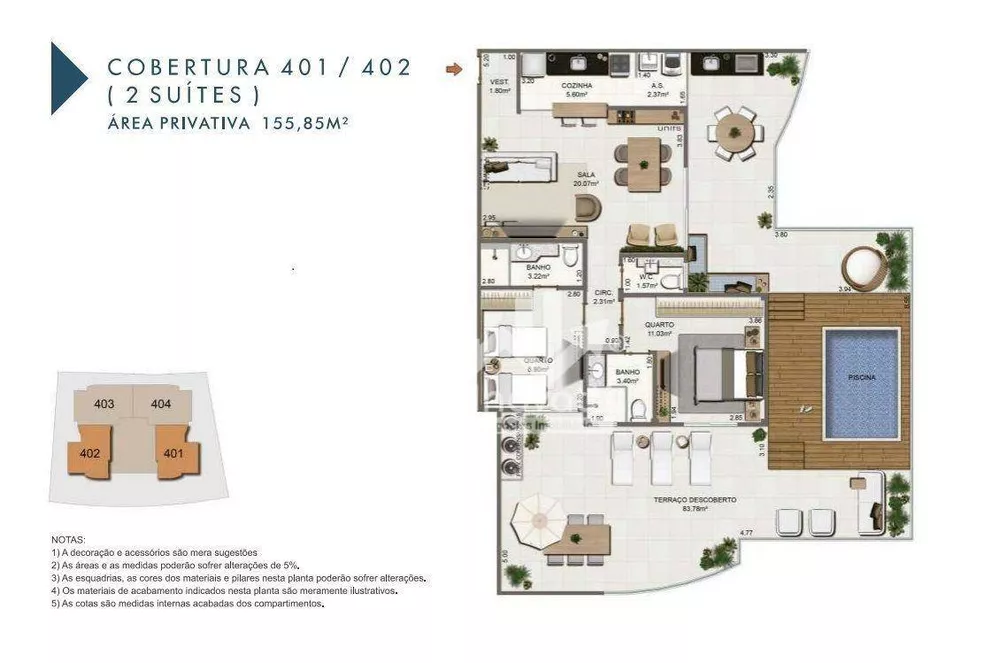 Cobertura, 2 quartos, 156 m² - Foto 14