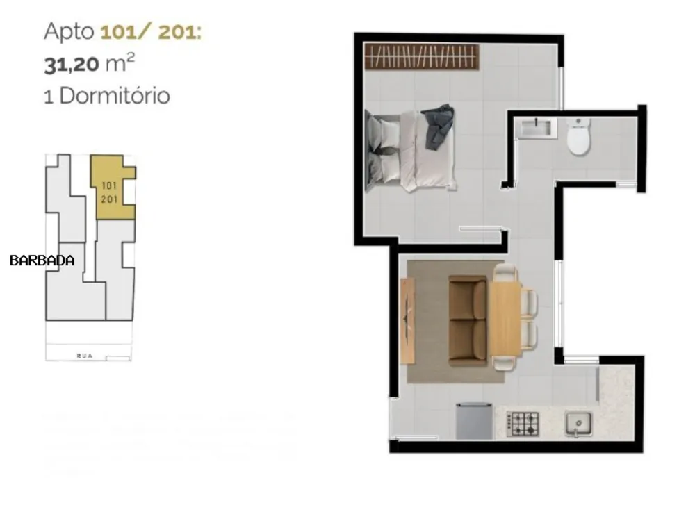 Apartamento, 1 quarto - Foto 3