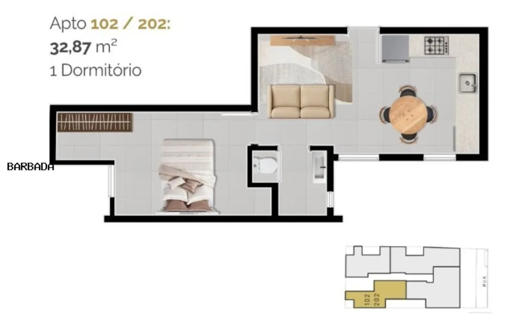 Apartamento, 1 quarto - Foto 2