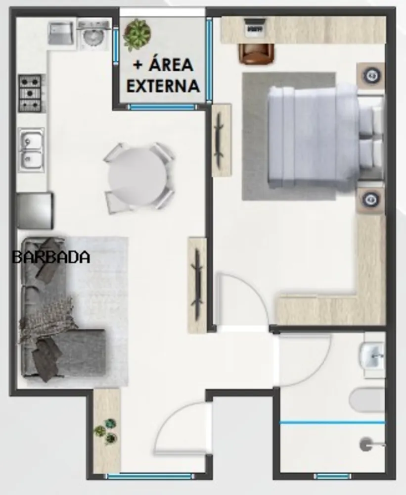Apartamento, 1 quarto, 41 m² - Foto 2