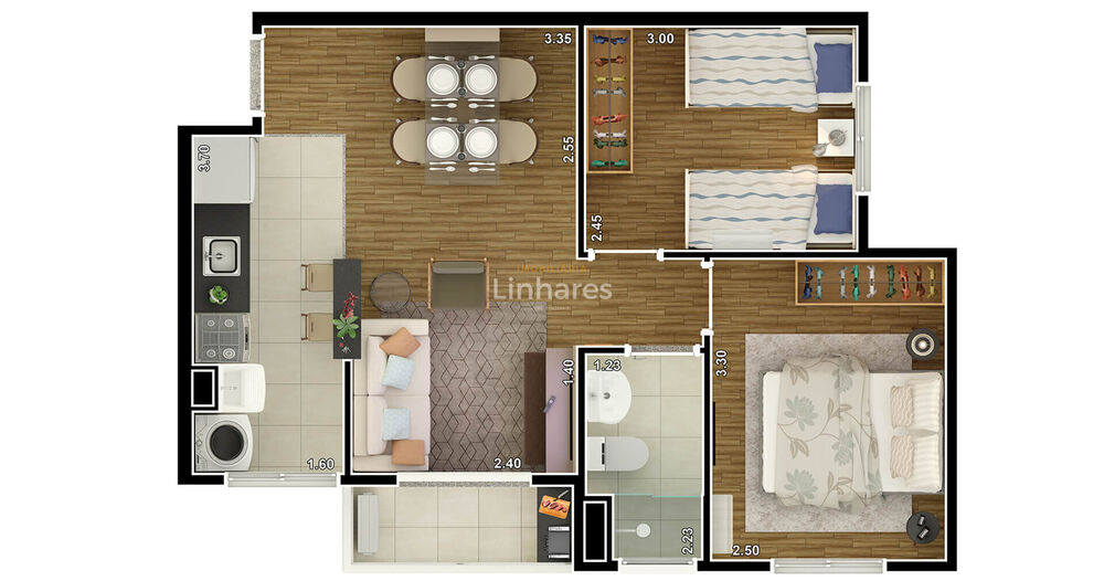 Apartamento, 2 quartos, 46 m² - Foto 1