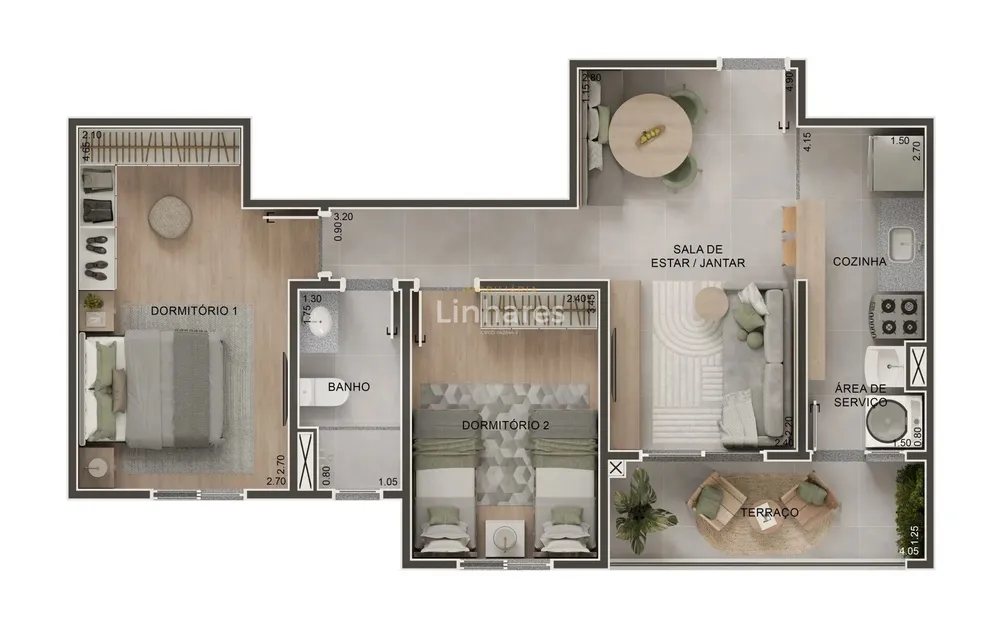 Apartamento, 2 quartos, 54 m² - Foto 1