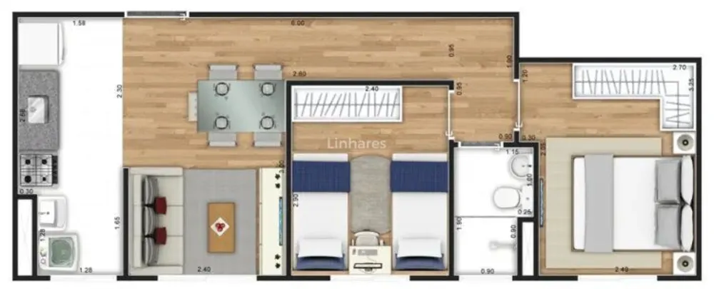 Apartamento, 2 quartos, 41 m² - Foto 6