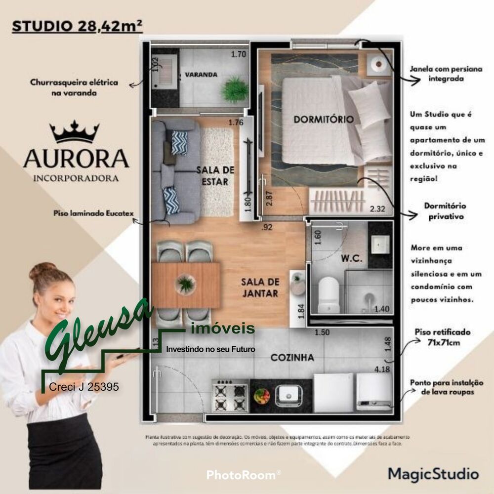 Apartamento, 1 quarto, 28 m² - Foto 2