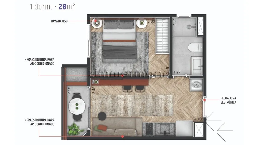 Apartamento, 1 quarto, 24 m² - Foto 3