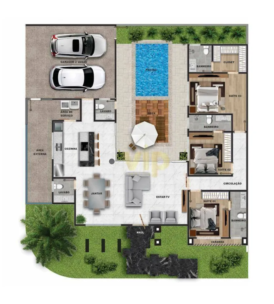 Casa de Condomínio, 3 quartos - Foto 3