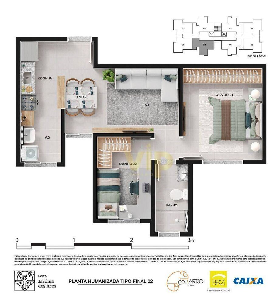 Apartamento, 2 quartos, 55 m² - Foto 3