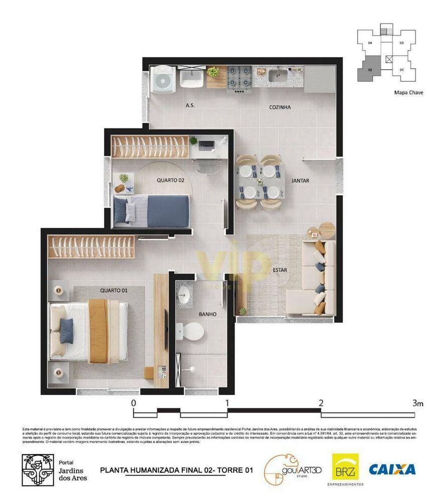 Apartamento, 2 quartos, 55 m² - Foto 1