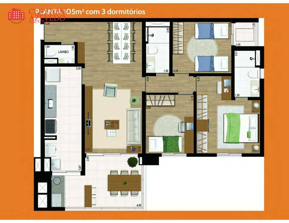 Apartamento, 3 quartos, 105 m² - Foto 3