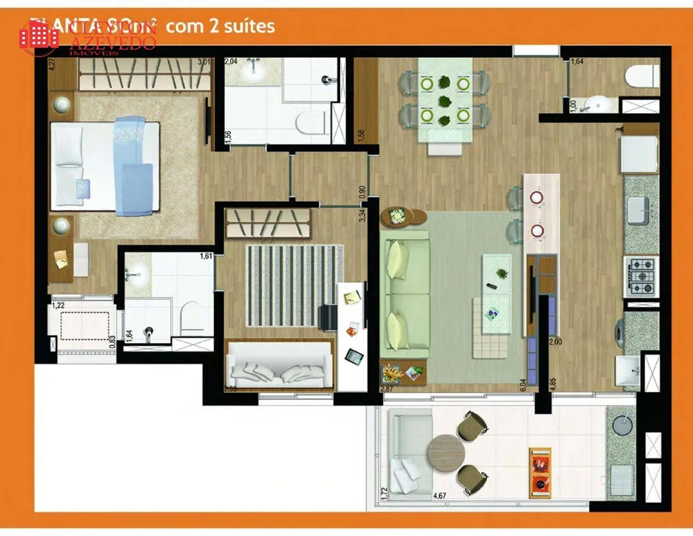 Apartamento, 2 quartos, 80 m² - Foto 2