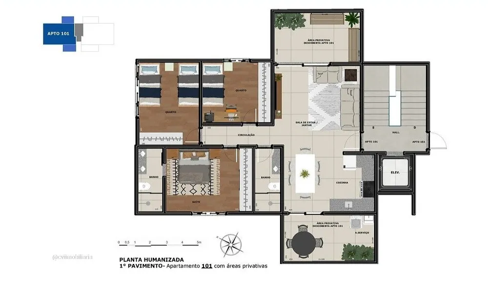 Apartamento, 3 quartos, 100 m² - Foto 2