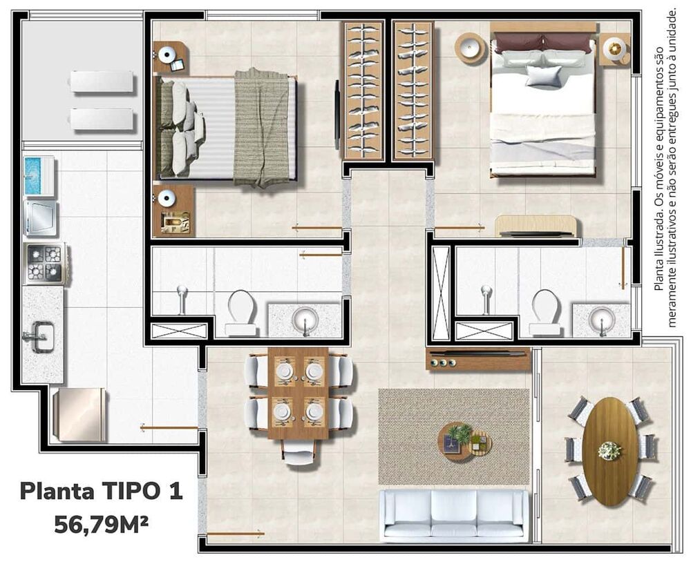 Apartamento, 2 quartos, 56 m² - Foto 12