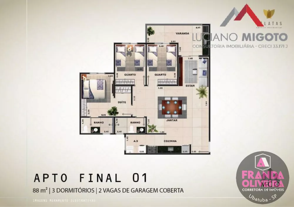 Apartamento à venda com 2 quartos, 90m² - Foto 3