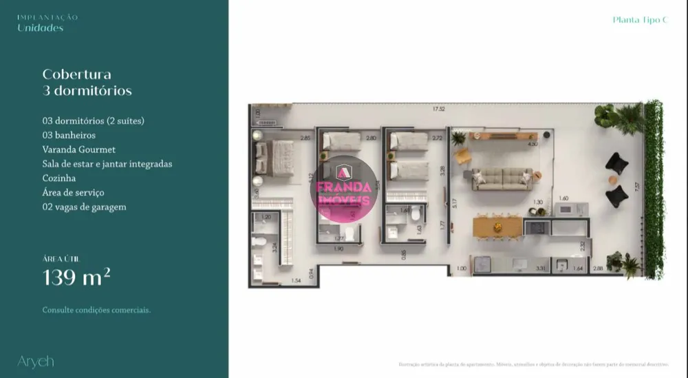 Cobertura, 3 quartos, 139 m² - Foto 3