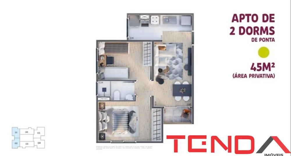 Apartamento, 2 quartos, 45 m² - Foto 10