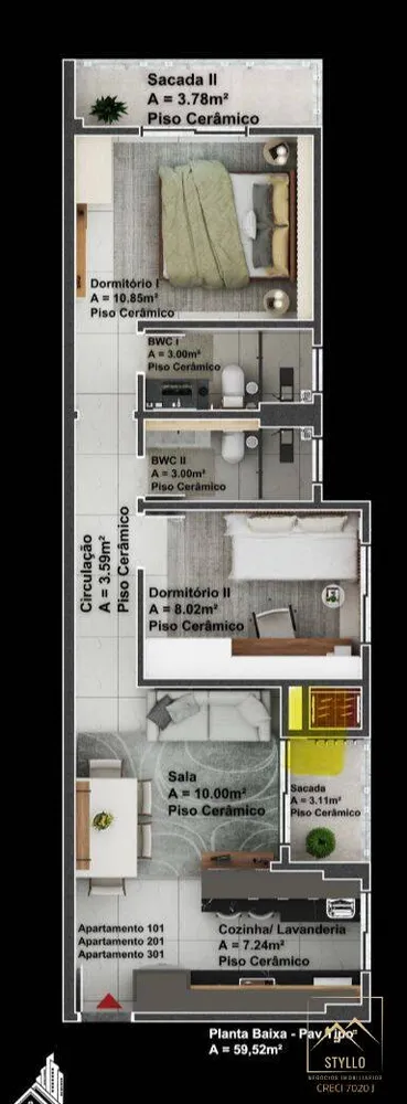 Apartamento, 2 quartos, 71 m² - Foto 1
