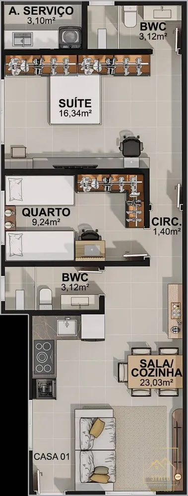Casa, 2 quartos, 72 m² - Foto 10