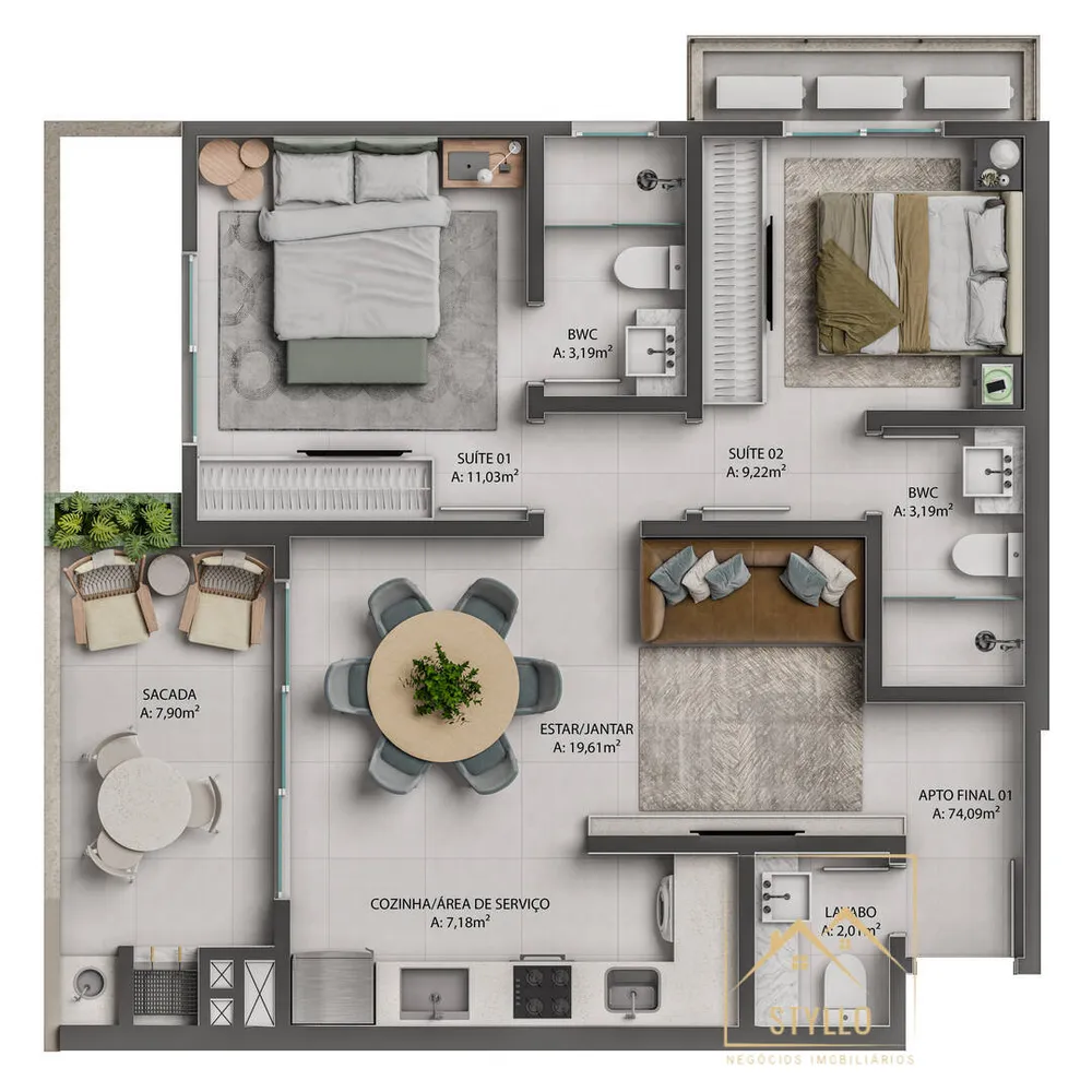 Apartamento, 2 quartos, 65 m² - Foto 9