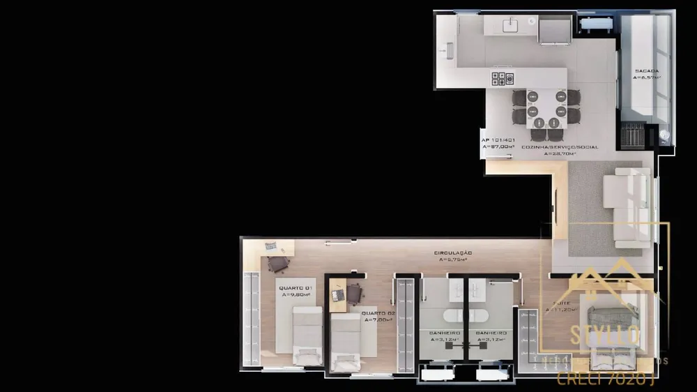 Apartamento, 3 quartos, 87 m² - Foto 12