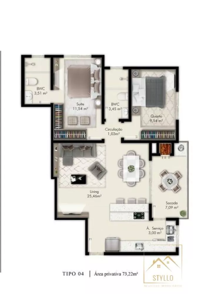 Apartamento à venda com 2 quartos, 73m² - Foto 8