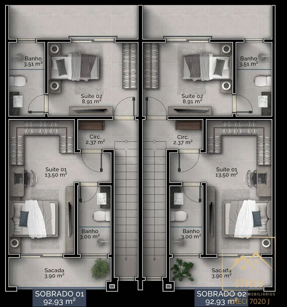 Sobrado, 2 quartos, 92 m² - Foto 12