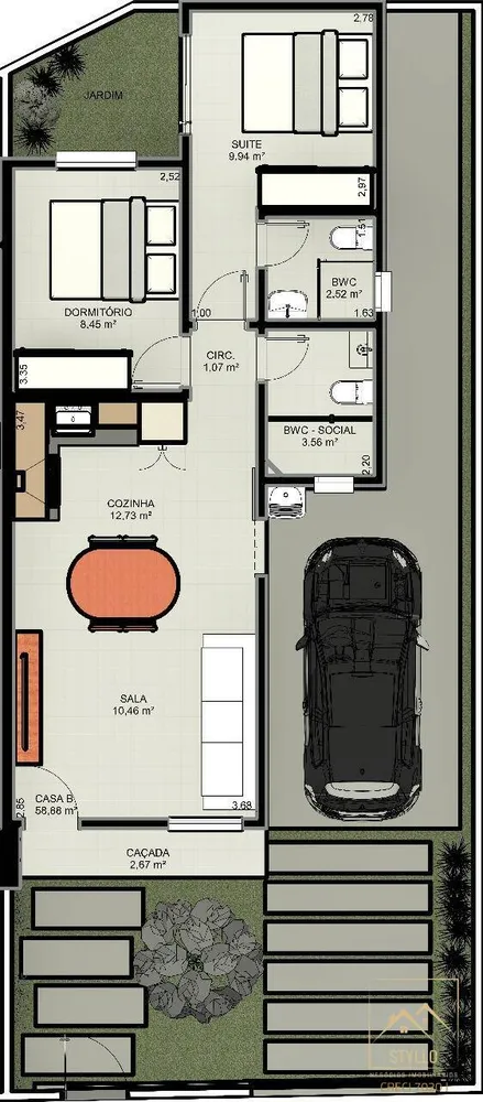 Casa, 2 quartos, 58 m² - Foto 6