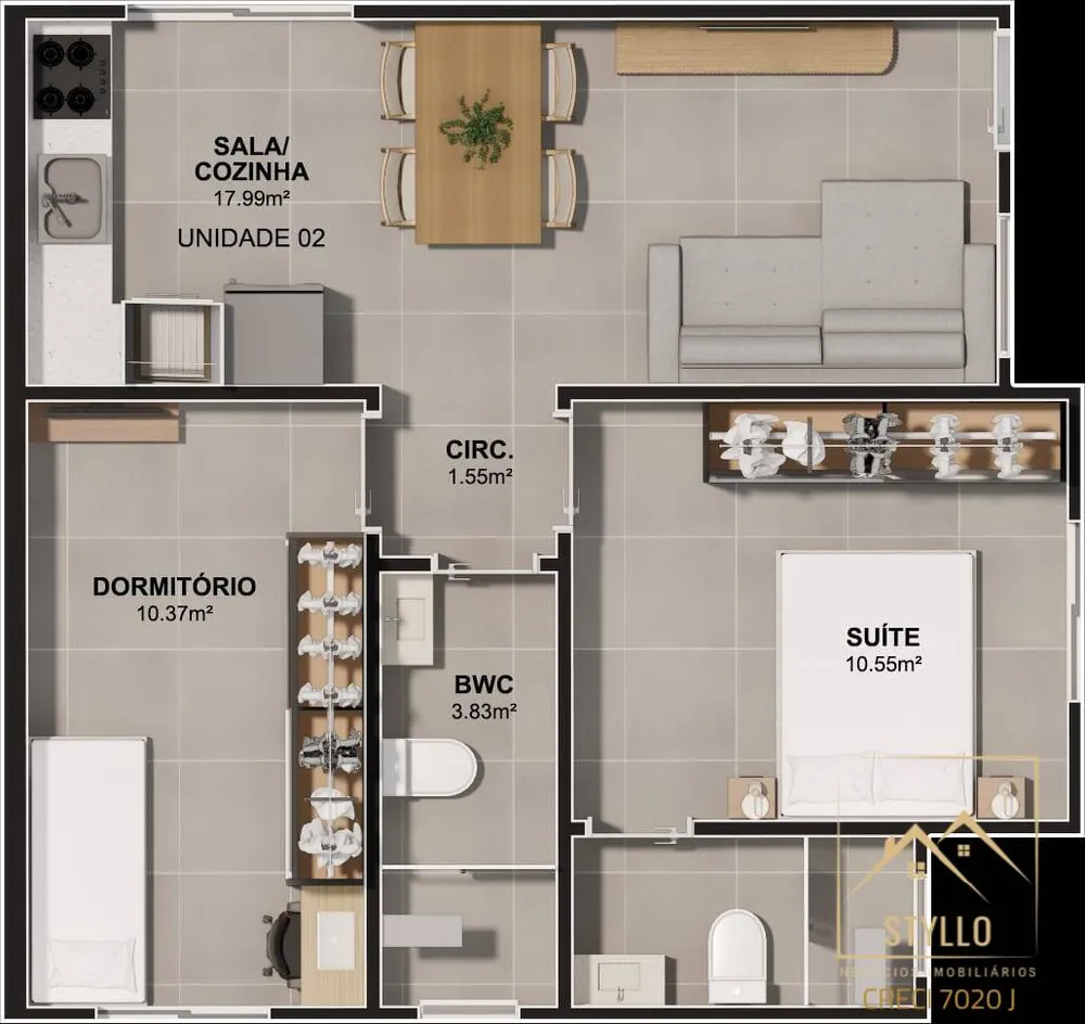 Casa, 2 quartos, 52 m² - Foto 3