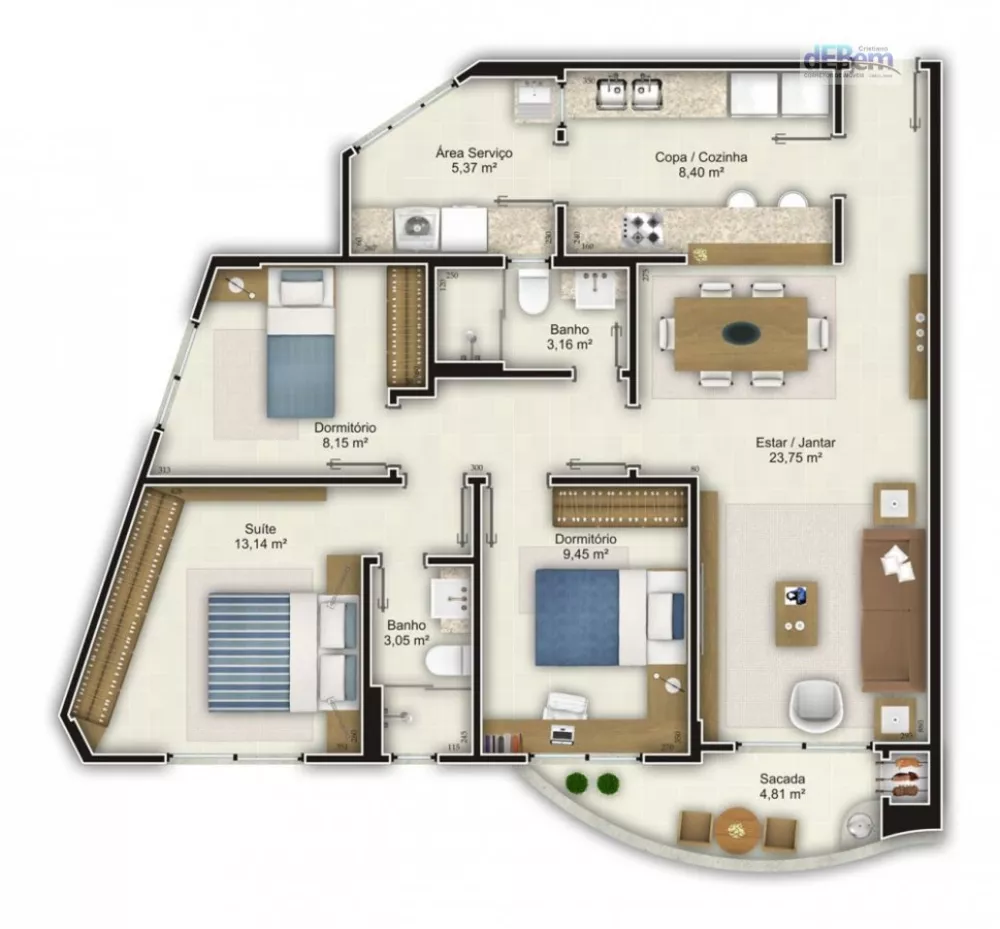 Apartamento, 3 quartos, 97 m² - Foto 3