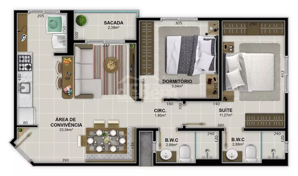 Apartamento, 2 quartos, 84 m² - Foto 1