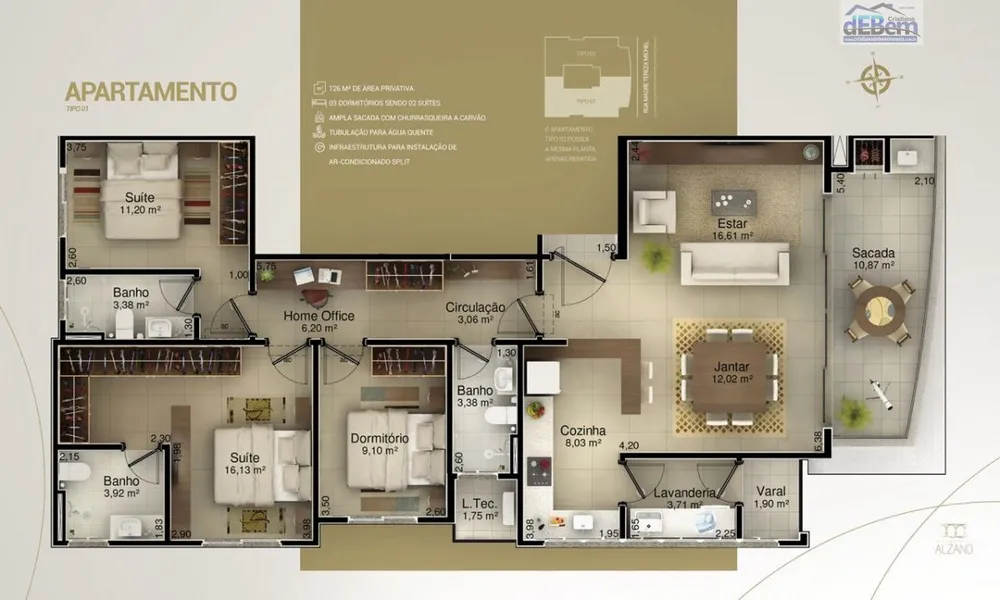 Apartamento, 3 quartos, 158 m² - Foto 6