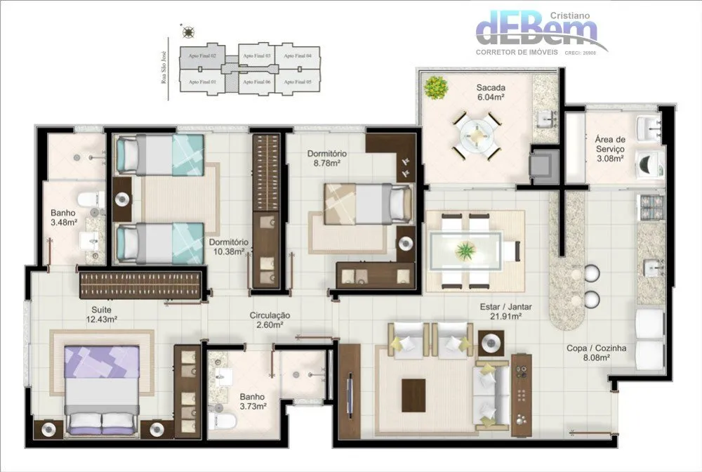 Apartamento, 3 quartos, 92 m² - Foto 2
