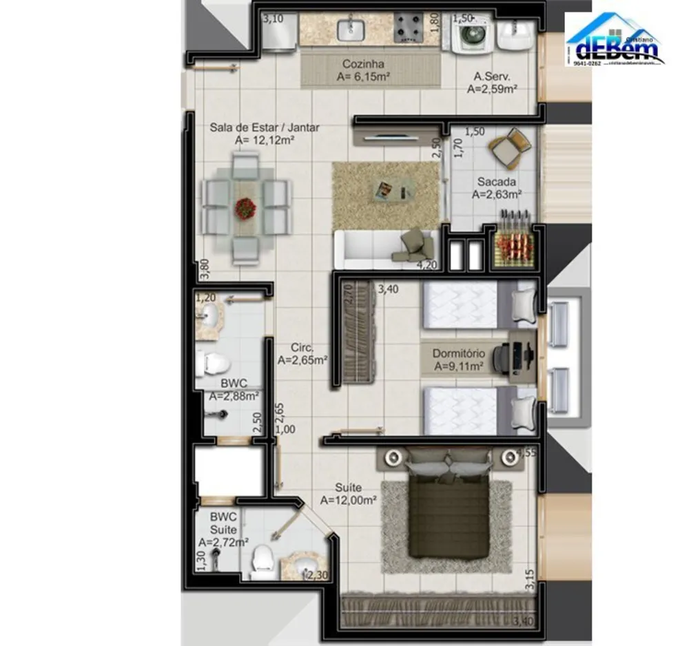 Apartamento, 2 quartos, 65 m² - Foto 9