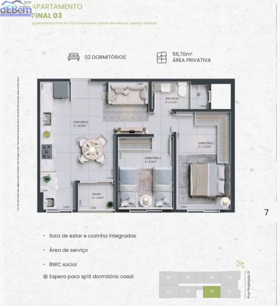 Apartamento, 3 quartos, 73 m² - Foto 3