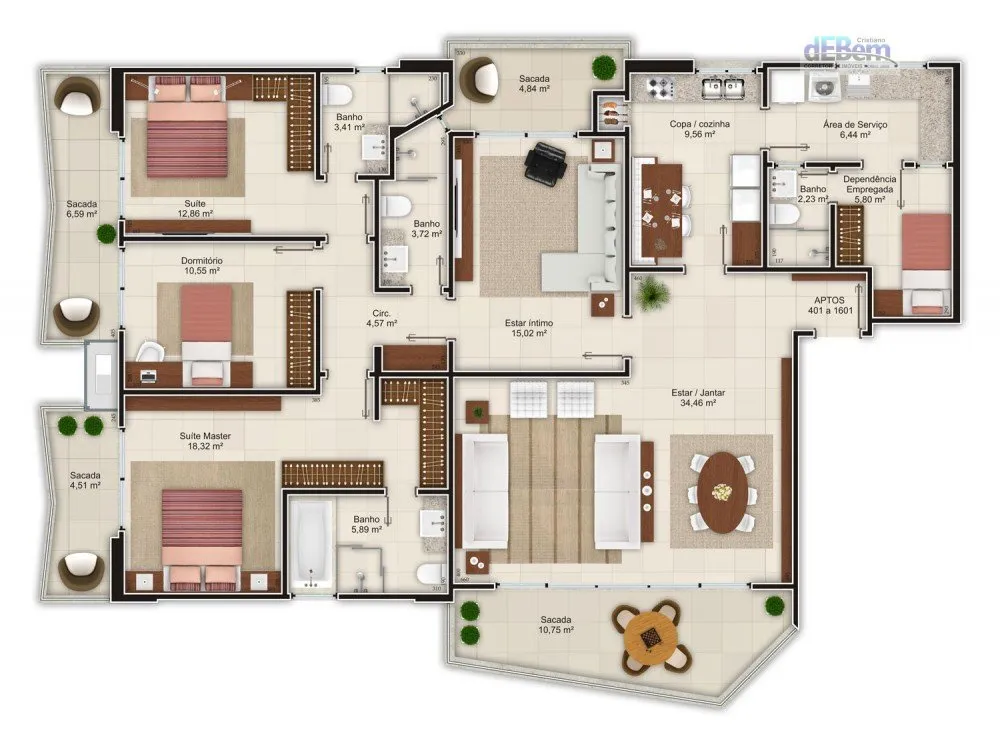 Apartamento, 3 quartos, 182 m² - Foto 9