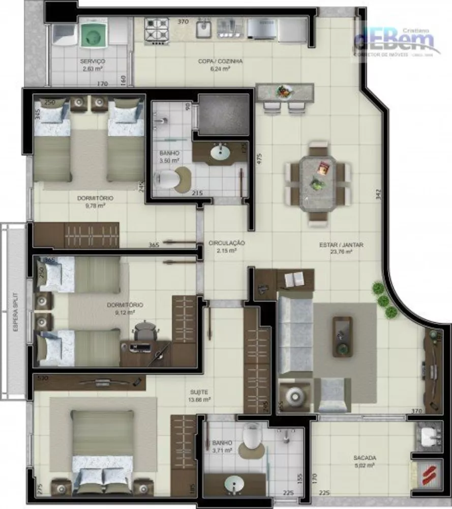Apartamento, 3 quartos, 95 m² - Foto 1