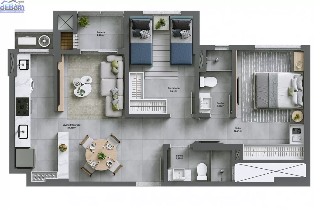 Apartamento, 2 quartos, 65 m² - Foto 3