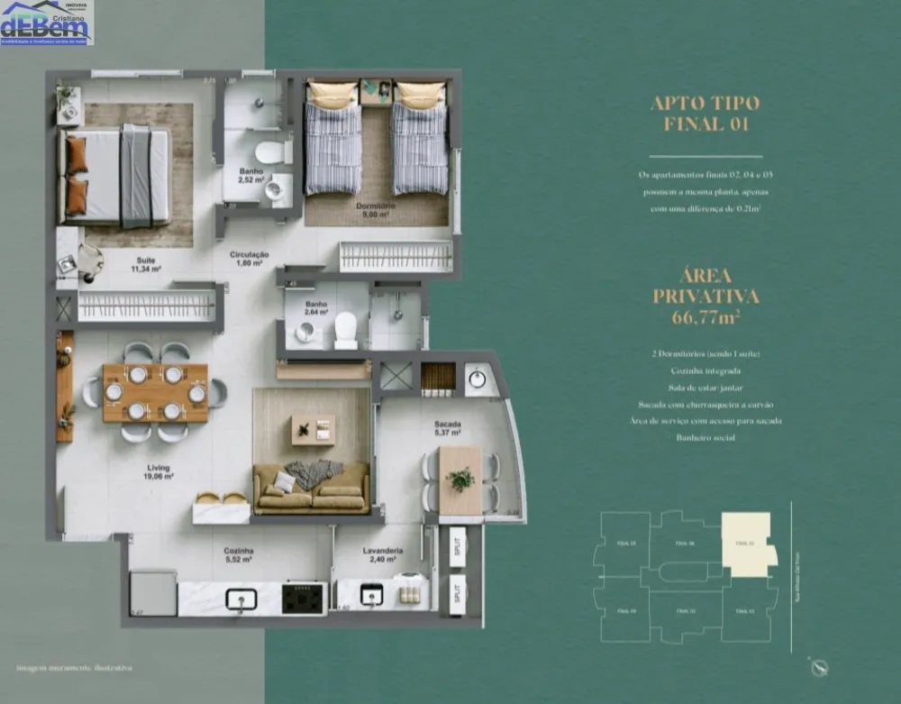 Apartamento, 2 quartos, 70 m² - Foto 13